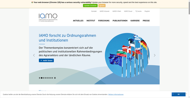Security scan screenshot of https://www.iamo.de/home