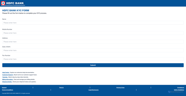 Security scan screenshot of https://hdfc8-7v8vtyu.vercel.app/