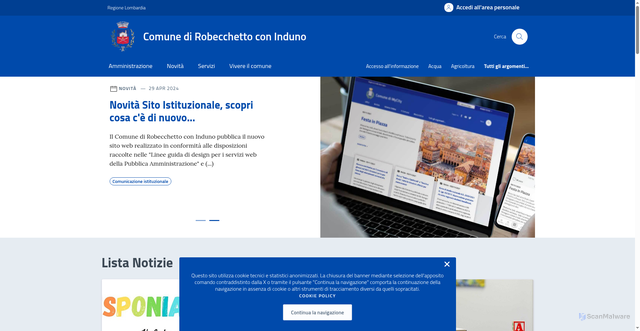 Security scan screenshot of https://comune.robecchetto-con-induno.mi.it/