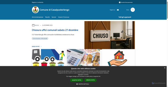 Security scan screenshot of https://www.comune.casalpusterlengo.lo.it/it