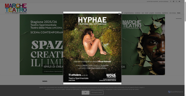 Security scan screenshot of https://www.marcheteatro.it/