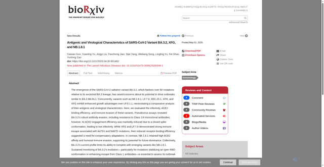 Security scan screenshot of https://www.biorxiv.org/content/10.1101/2025.04.30.651462v1