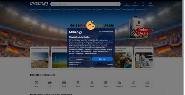 Security scan screenshot of https://www.check24.de