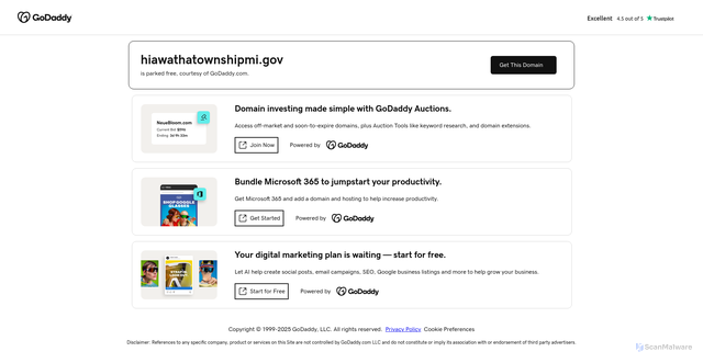 Security scan screenshot of https://hiawathatownshipmi.gov/