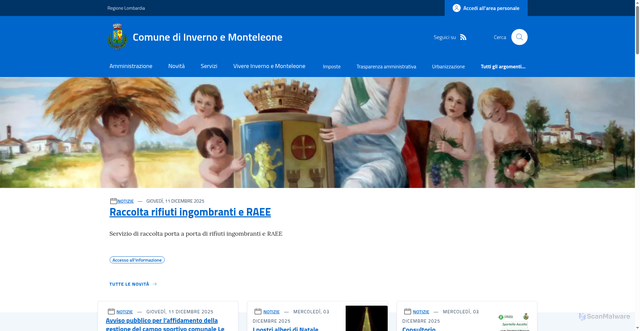 Security scan screenshot of https://www.comune.invernoemonteleone.pv.it/