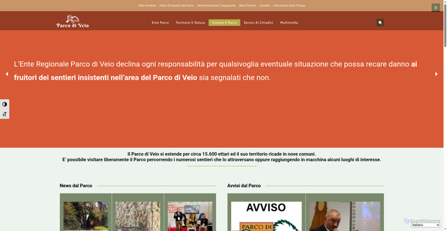 Security scan screenshot of https://parcodiveio.it/
