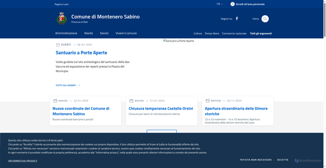 Security scan screenshot of http://www.montenerosabino.com/