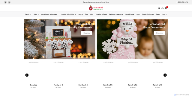 Security scan screenshot of https://www.ornamenttown.com