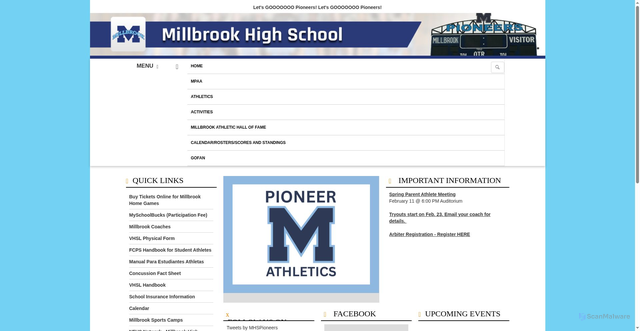 Security scan screenshot of https://millbrookhs.rschoolteams.com/