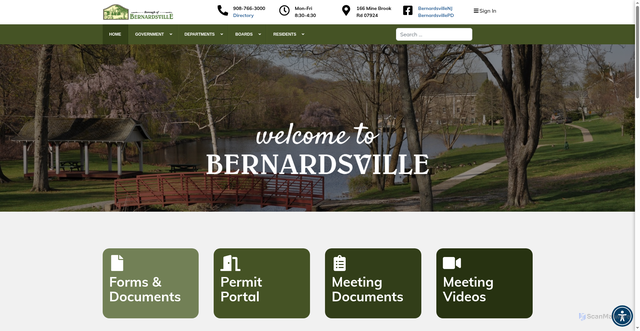 Security scan screenshot of https://bernardsville.gov/