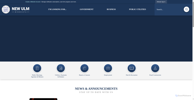 Security scan screenshot of https://newulmmn.gov/