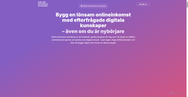 Security scan screenshot of https://onlinebusinessacademy.se