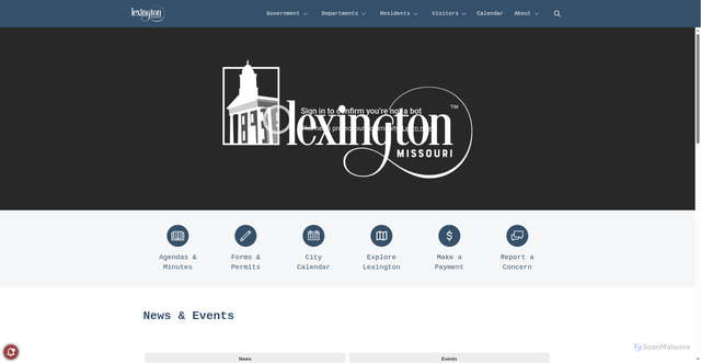 Security scan screenshot of https://lexingtonmo.gov/