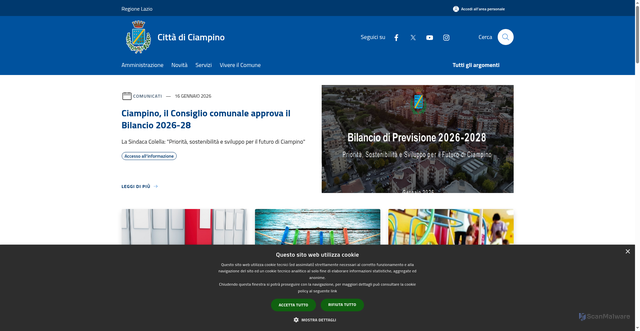 Security scan screenshot of https://www.comune.ciampino.roma.it/it