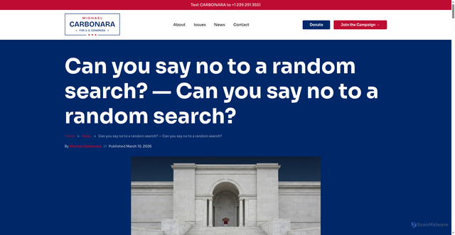 Security scan screenshot of https://michaelcarbonara.com/4th-amendment-search-what-you-need-to-know/