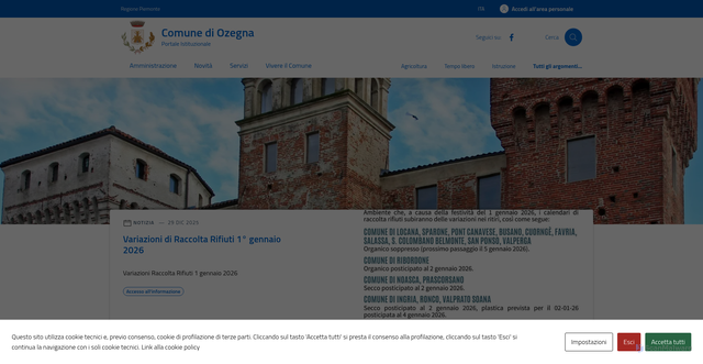 Security scan screenshot of https://comune.ozegna.to.it/