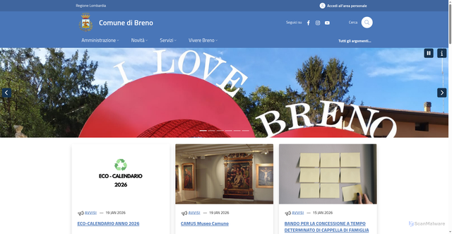 Security scan screenshot of https://www.comune.breno.bs.it/