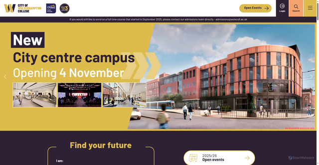 Security scan screenshot of https://www.wolvcoll.ac.uk/