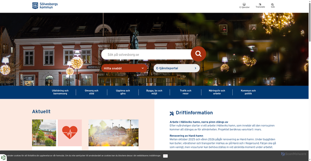Security scan screenshot of https://solvesborg.se/