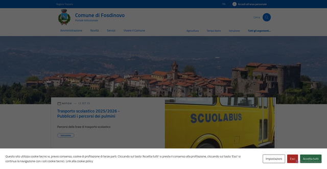 Security scan screenshot of https://comune.fosdinovo.ms.it/