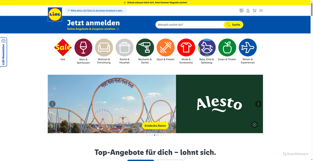 Security scan screenshot of https://www.lidl.de