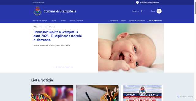 Security scan screenshot of https://www.comune.scampitella.av.it