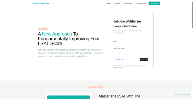 Security scan screenshot of http://loopholeonline.com/