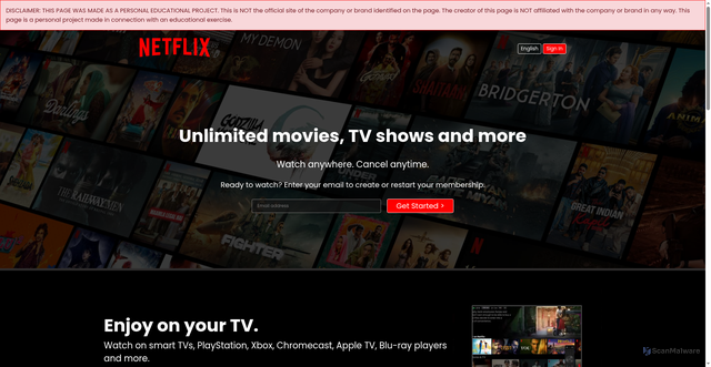 Security scan screenshot of https://netflixbymanoj.vercel.app/