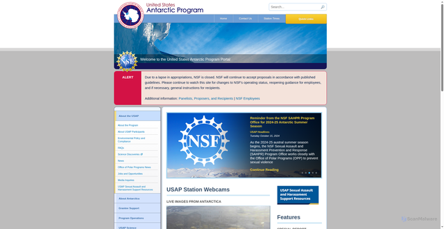 Security scan screenshot of https://www.usap.gov/