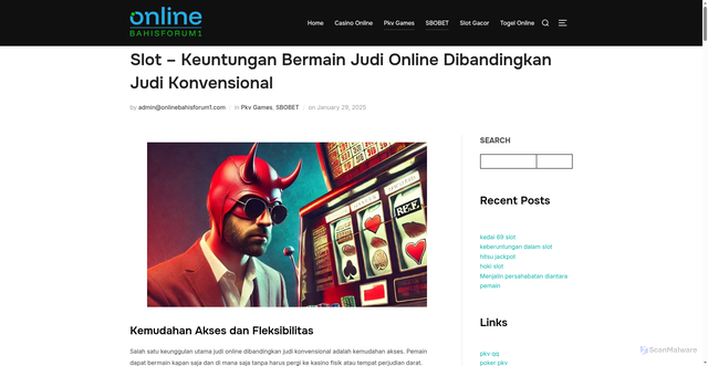 Security scan screenshot of https://onlinebahisforum1.com/slot-keuntungan-bermain-judi-online-dibandingkan-judi-konvensional/