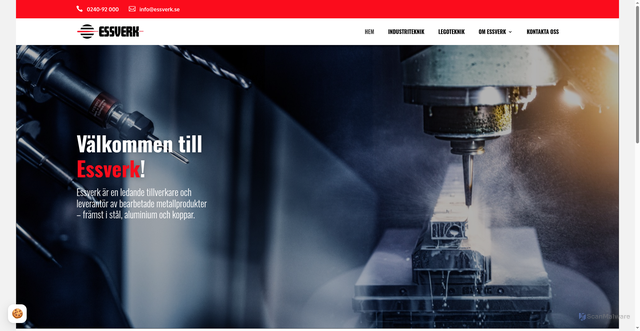 Security scan screenshot of https://essverk.se