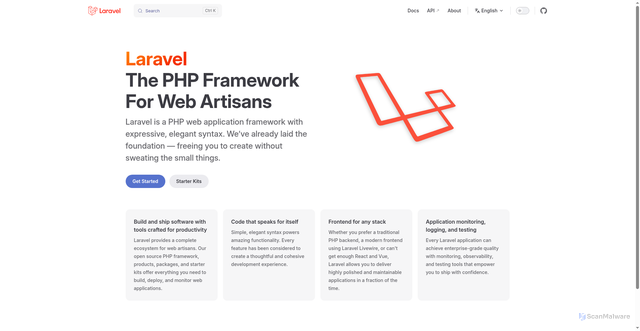 Security scan screenshot of https://laravel-docs-vitepress-7pyii6f2xi.edgeone.dev/