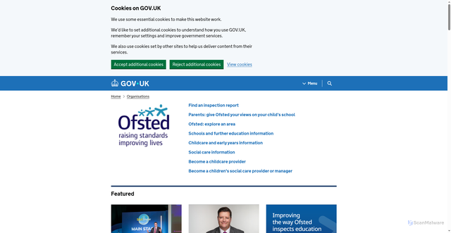 Security scan screenshot of https://www.gov.uk/government/organisations/ofsted