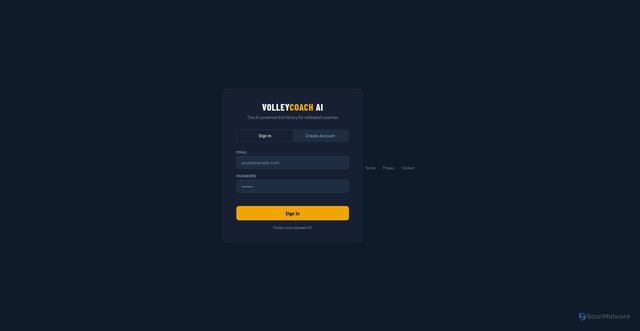 Security scan screenshot of https://volleycoachai.com/