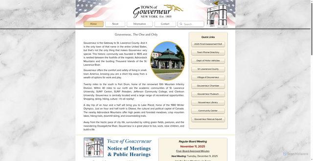 Security scan screenshot of https://www.townofgouverneur.gov/