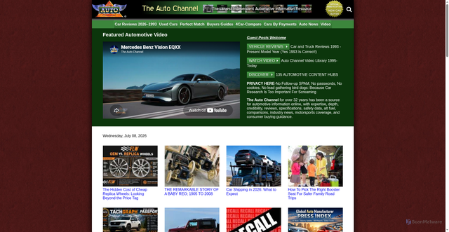 Security scan screenshot of https://www.theautochannel.com