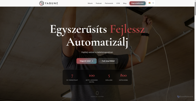 Security scan screenshot of https://yabune-home.hu