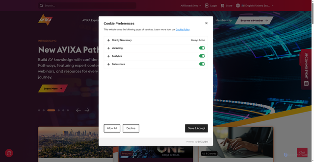 Security scan screenshot of https://avixa.org
