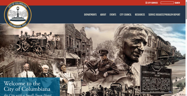 Security scan screenshot of https://columbianaohio.gov/