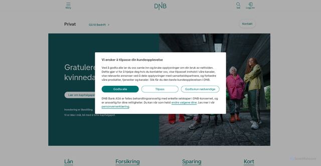 Security scan screenshot of https://dnb.no