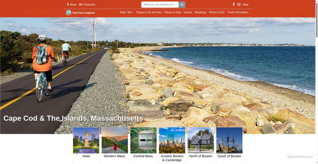 Security scan screenshot of https://www.visit-massachusetts.com/capecod-marthasvineyard-nantucket/