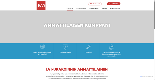 Security scan screenshot of https://tevisystems.fi