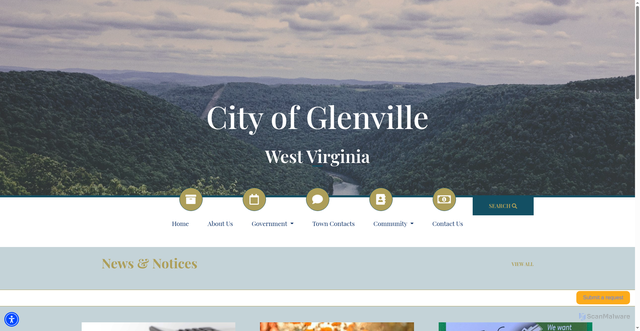 Security scan screenshot of https://glenvillewv.gov/