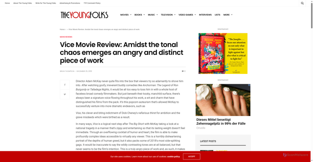 Security scan screenshot of https://www.theyoungfolks.com/film/128135/vice-movie-review-amidst-the-tonal-chaos-emerges-an-angry-and-distinct-piece-of-work/