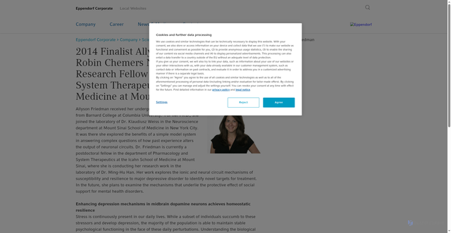 Security scan screenshot of https://corporate.eppendorf.com/en/company/scientific-awards/global-award/prize-finalists/2014-prize-finalist-allyson-k-friedman/