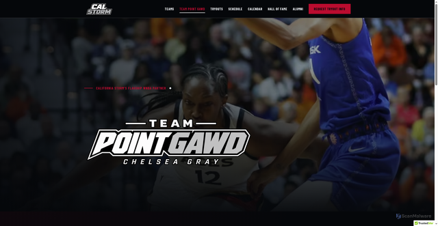 Security scan screenshot of https://calstormbasketball.com/chelsea-gray/