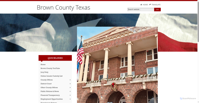 Security scan screenshot of https://www.browncountytx.gov/