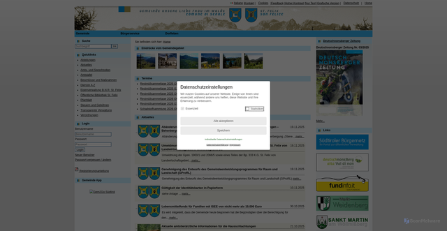 Security scan screenshot of https://www.ulfraufelix.eu/system/web/default.aspx