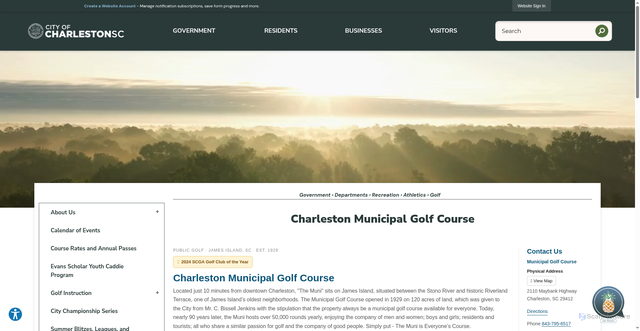 Security scan screenshot of https://www.charleston-sc.gov/644/Golf