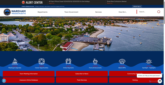 Security scan screenshot of https://wareham.gov/